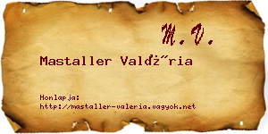 Mastaller Valéria névjegykártya